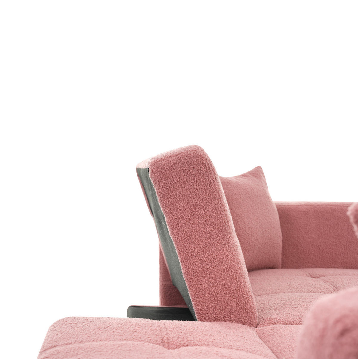 SCHLAFSOFA mit Schlaffunktion 175 x 64 x 72 cm Sherpa Pink - Pink, Kunststoff (175/72/64cm) - Meubliv