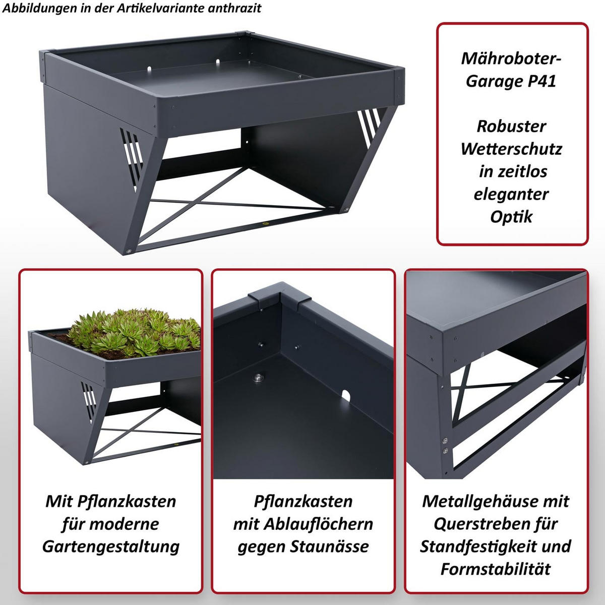 GARÁŽ pro sekačku Grey - šedá, kov (60/39/70cm) - MCW