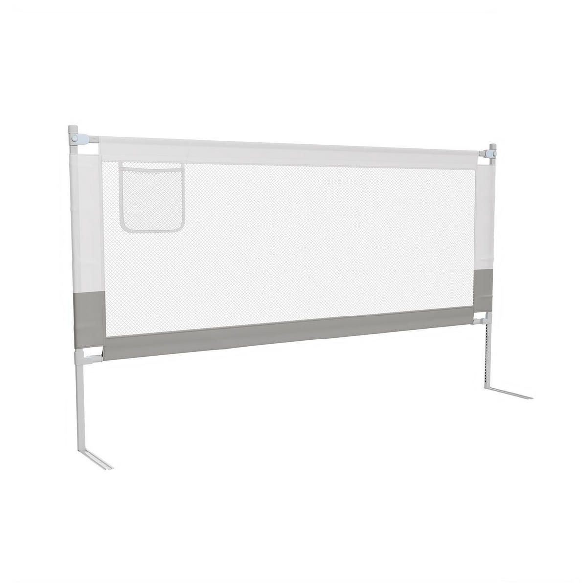 BETTSCHUTZGITTER Jaron 180/71-101 cm - Grau, Textil (180/180cm) - Juskys