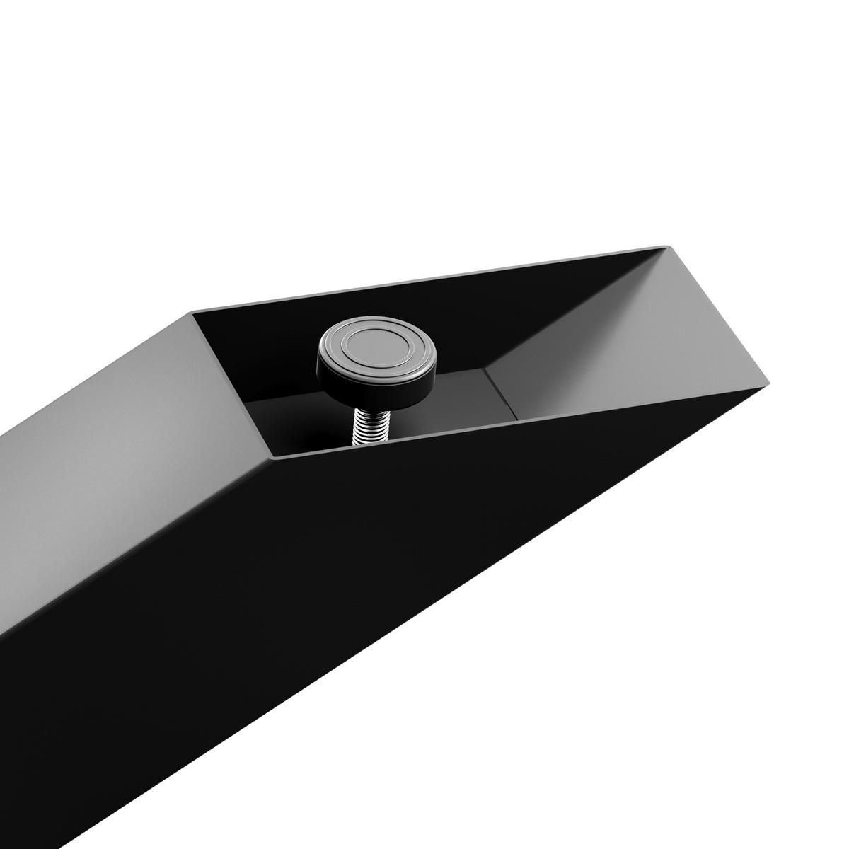 TISCHBEINE Belaga Metall Schwarz 170/70/72 cm - Schwarz, Metall (70/72/170cm) - Metalo Pro