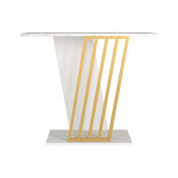 KONSOLENTISCH - 90 cm x 29.6 cm - Holz, Platte - Weiß, Goldfarben - ORSONA - Goldfarben/Weiß, Holz (29.6/90/76.8cm) - Vente-Unique