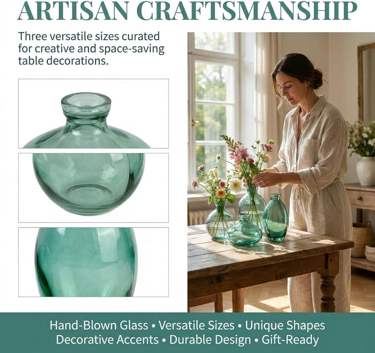 VASE 12 cm Glas - Grün, Glas (12cm) - LIBRATON