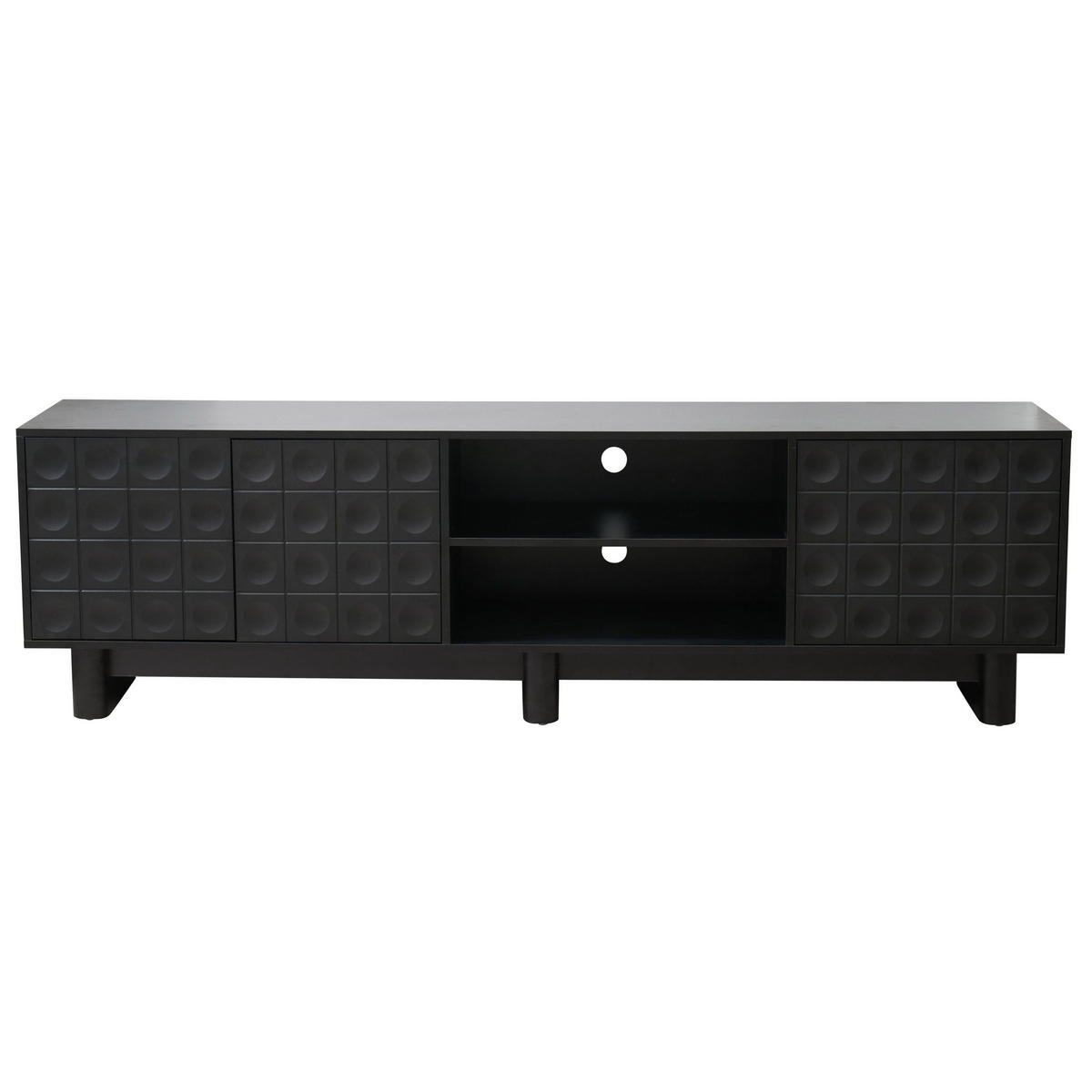 TV-SCHRANK, Schwarz - Schwarz, Holz (40/58/200cm) - Oviala