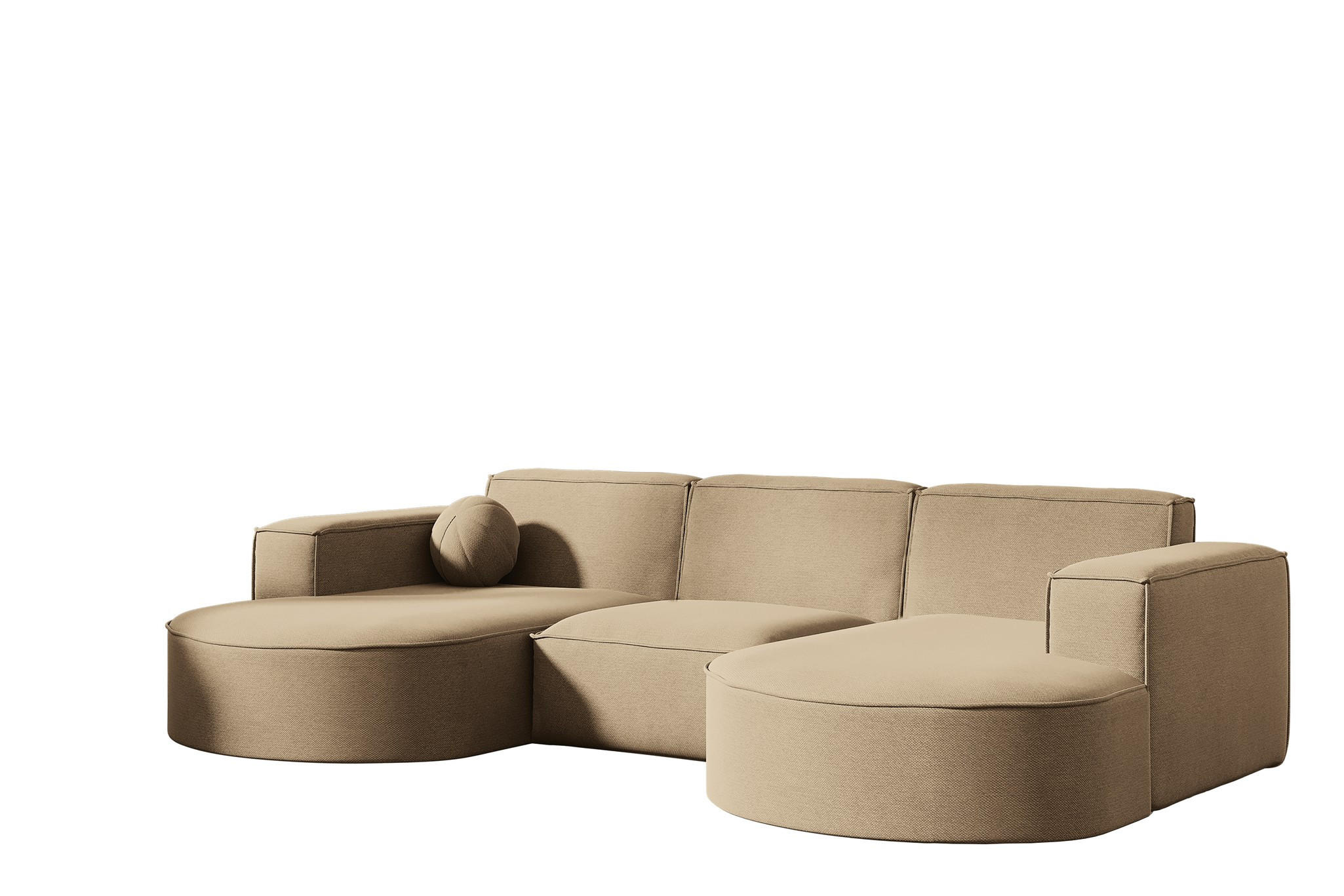 SOFA U-form Sunday - Beige, Holzwerkstoff/Textil (299/78/165cm) - Fun Möbel