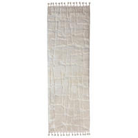 HOCHFLORTEPPICH mit Fransen MARA, geometrisch, Creme, 80 x 300 cm - Beige, Textil (300/80cm) - KADIMA DESIGN