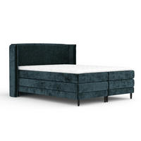 BOXSPRINGBETT Carizzo Dunkelgrün 160/200 cm mit Matratze und Topper - Dunkelgrün/Schwarz, Holz/Holzwerkstoff (160/200cm) - Maison de Reve