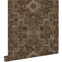TAPETE orientalisches Kelim-Patchwork 50 x 900 cm - Braun, Papier (50/900cm) - ESTAhome
