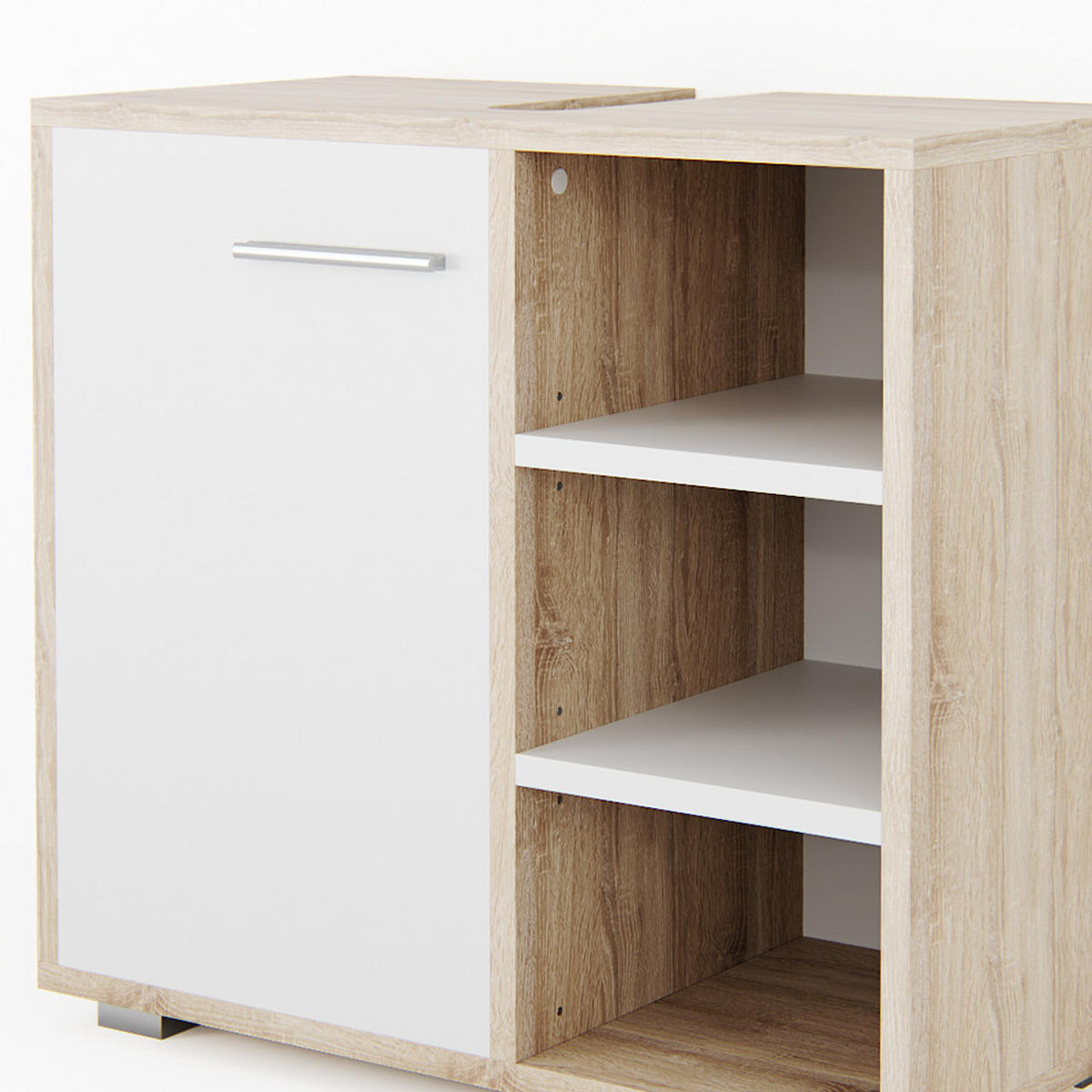 WASCHBECKENUNTERSCHRANK Perry Sonoma 60 x 55.6 cm - Sonoma Eiche, Holzwerkstoff (60/55.6/31.1cm) - Vicco