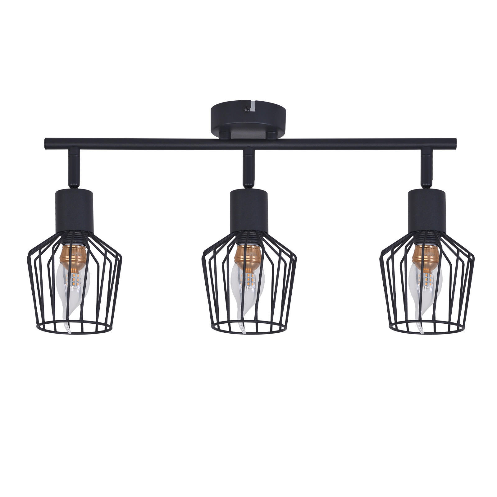 STRAHLER Franziska 3-flammig 46/10/10 cm - Schwarz, Metall (46/10/10cm) - Nettlife