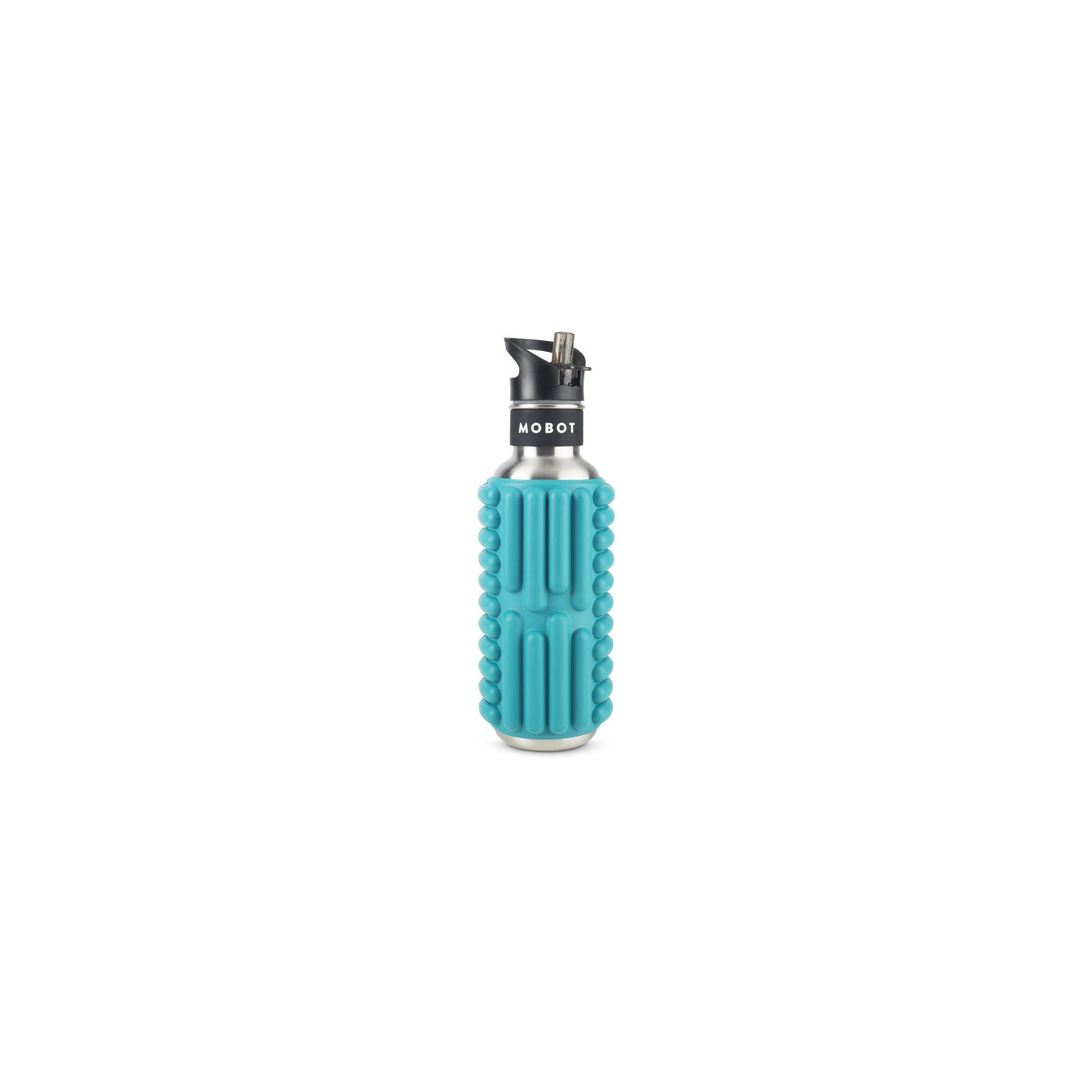 SPORTFLASCHE - Funktion 2 in 1 Massageroller - Hellblau - Blau, Metall (0.7L) - Mobot