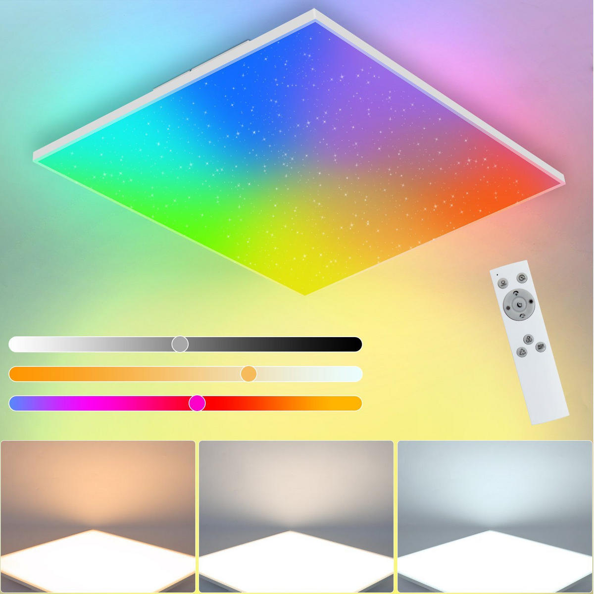 LED-DECKENLEUCHTE Xenia 45/45/7 cm - Weiß, Metall (45/45/7cm) - Nettlife