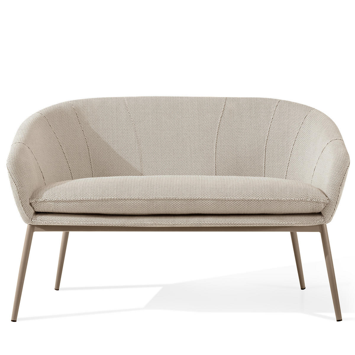 GARTENMÖBELSET SOLIS Gartenlounge-Set, weiß/beige - Weiß, Textil/Metall - KONSIMO®