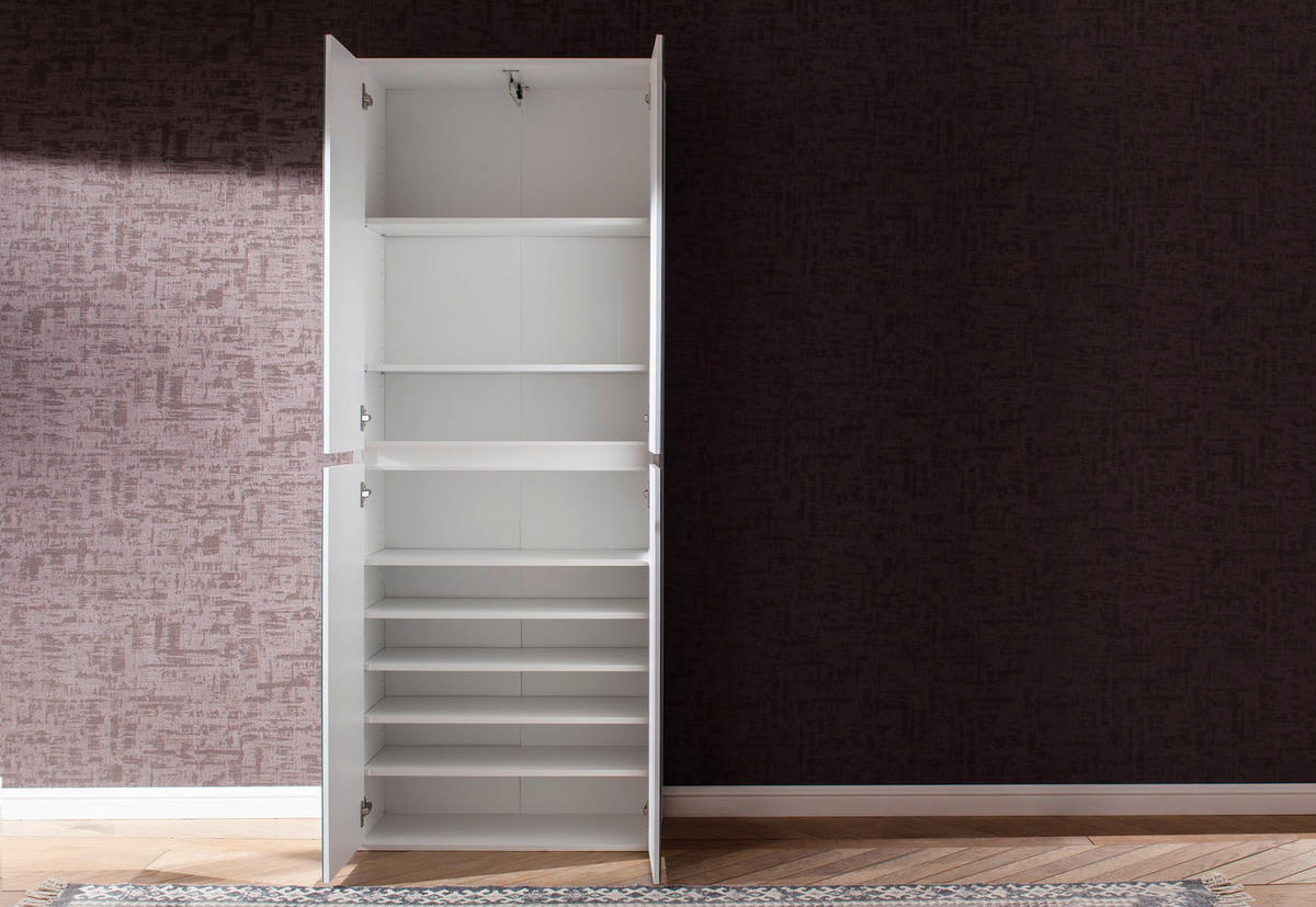 GARDEROBENSCHRANK weiß - Weiß, Holzwerkstoff (74/191/34cm) - ebuy24