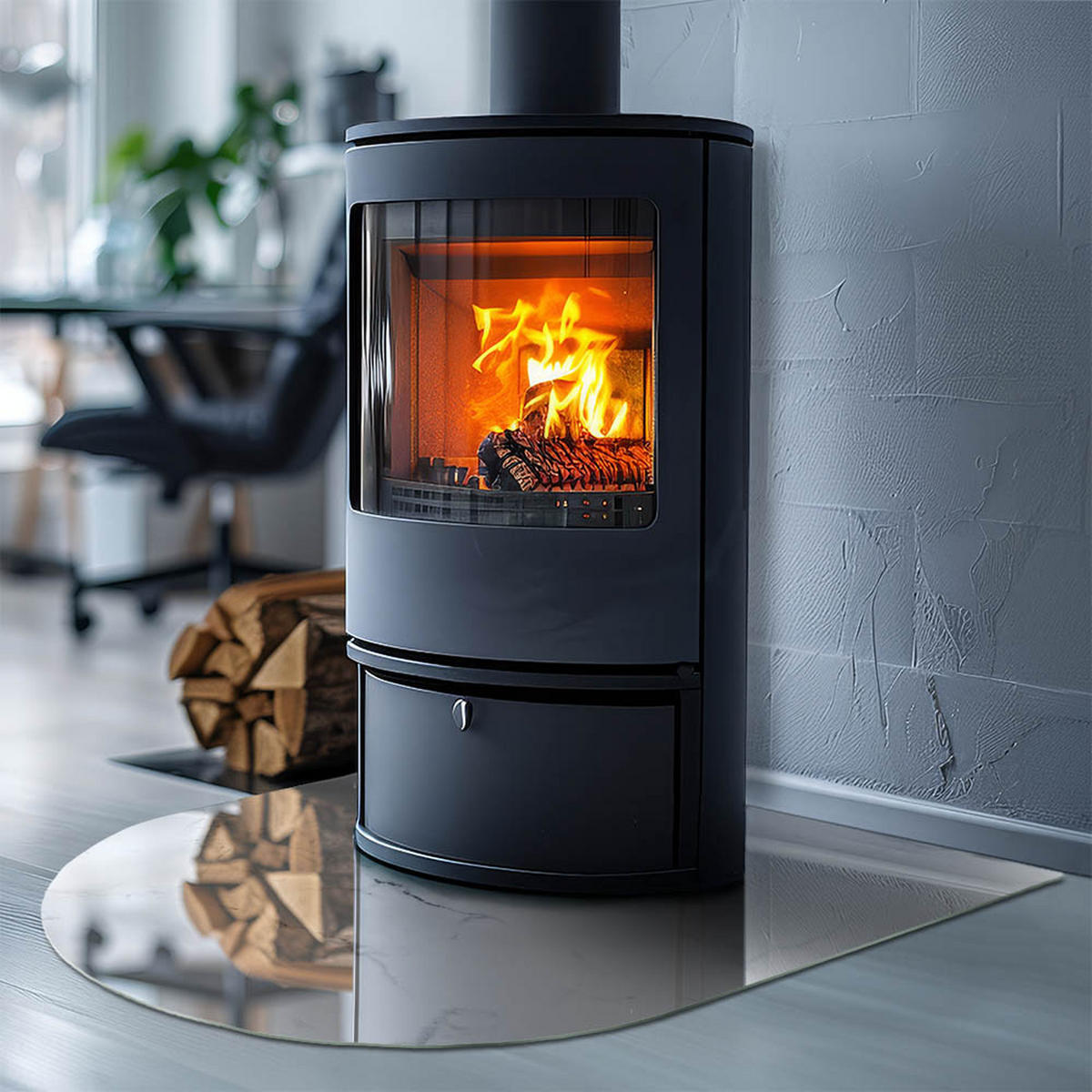 GLASPLATTE für Kamin 80x70 cm - Weiß, Glas (80/70/0.4cm) - TULUP