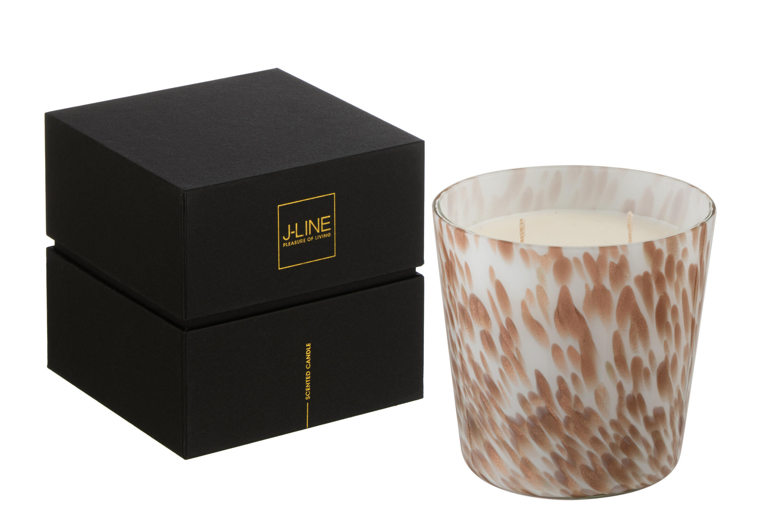 DUFTKERZE NOA - Weiß/Gold - S - 50 Std. - Weiß, Paraffin (11.5/12cm) - J-Line