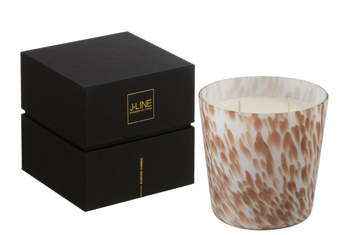 DUFTKERZE NOA - Weiß/Gold - S - 50 Std. - Weiß, Paraffin (11.5/12cm) - J-Line