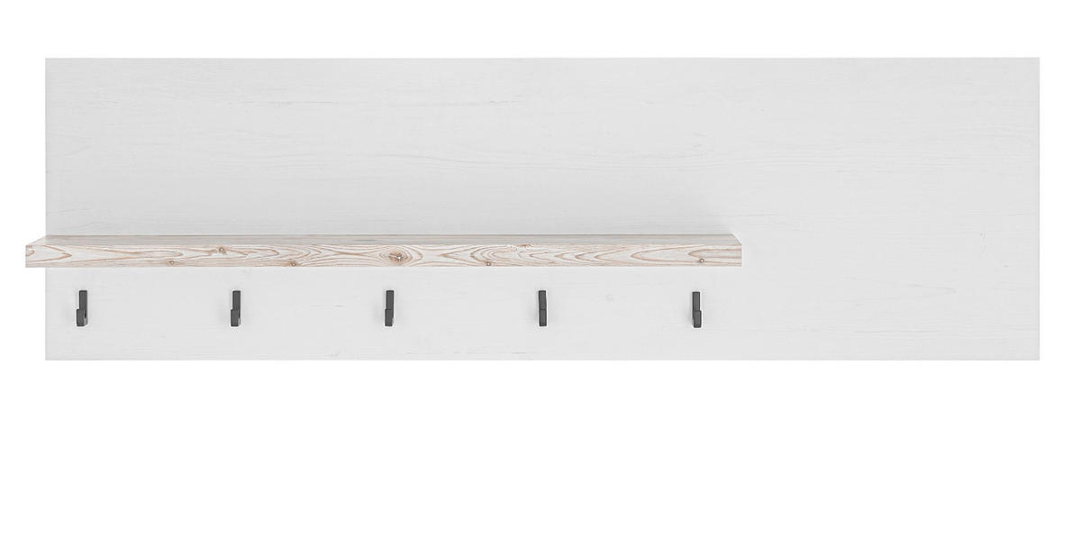 KÜCHENREGAL weiß Pinie Landhaus Küche, Wandregal 130 cm Gewürzregal - Weiß/Pinienfarben, Holzwerkstoff (130/40/20cm) - Furn.Design