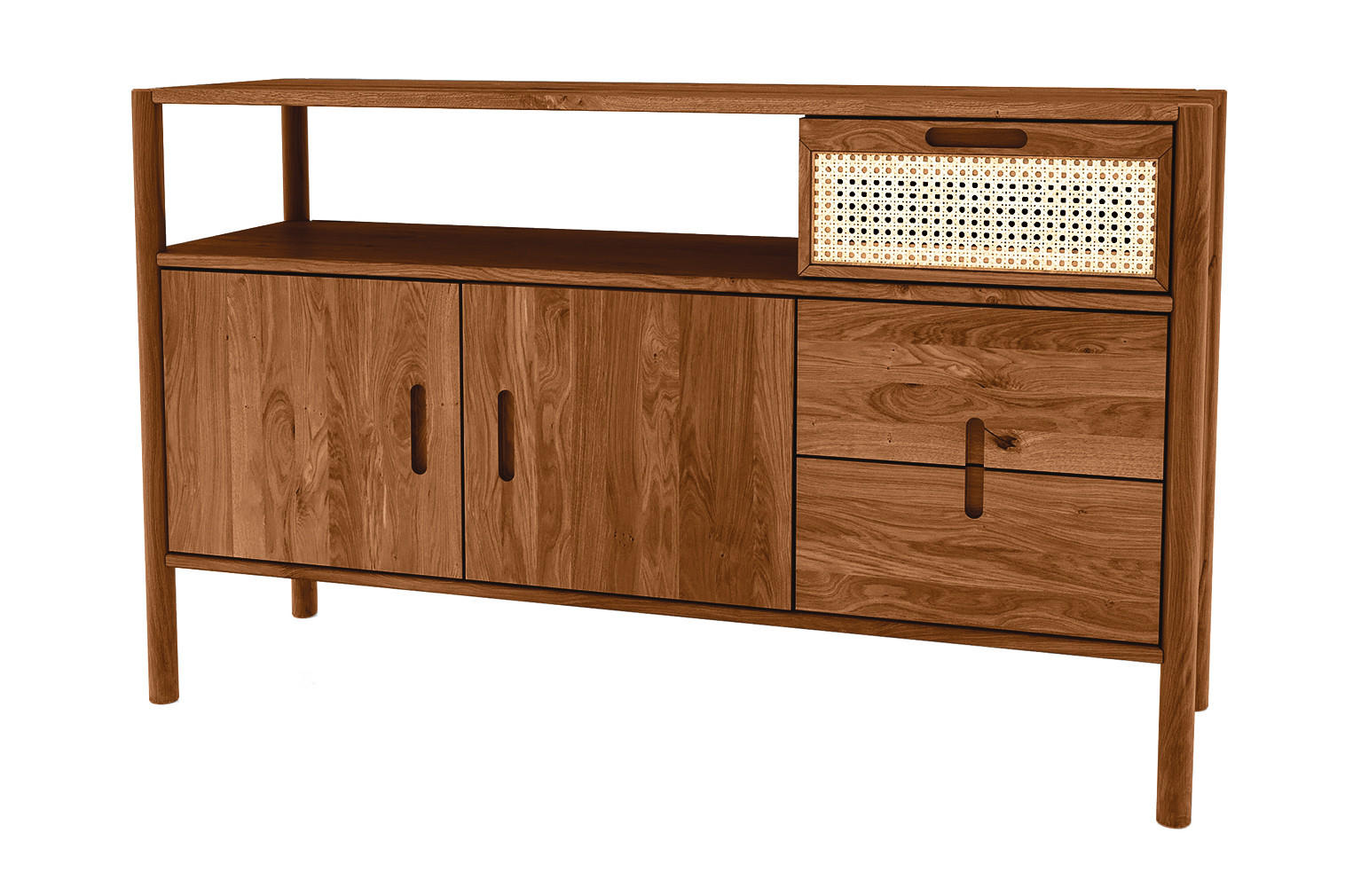 KOMMODE INA Wildeiche - Mokka, Holz (142/86/46cm) - byoak