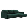 ECKSOFA mit Schlaffunktion Strukturstoff Stoff Grün - Dunkelgrün/Schwarz, Kunststoff/Textil (240/148cm) - Makamii