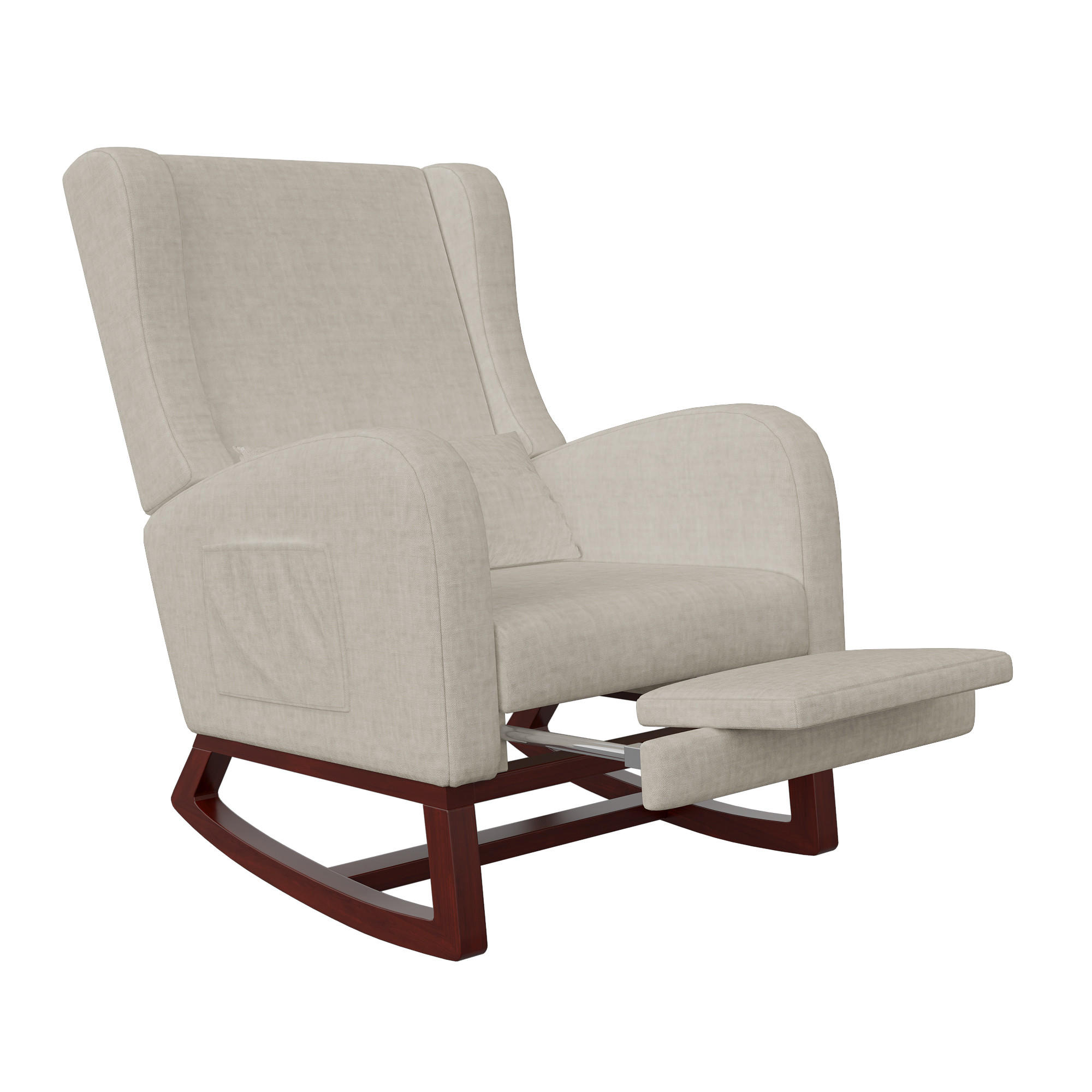 SCHAUKELSTUHL mit Holzbeinen für Wohnzimmer und Schlafzimmer - Beige, Holz/Textil (64/99/67cm) - PARAFTA HOME