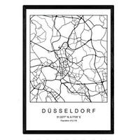POSTER Düsseldorf Minimalistische Stadtplanen A4 Rahmenlos - Klar, Papier (29.7/5/21cm) - Nacnic