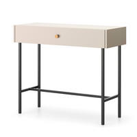 KONSOLENTISCH Dinley 1S Beige 93,2/79/39 cm – mit schwarzen Beinen im minimalistischen Design - Beige/Schwarz, Holzwerkstoff/Metall (39/93.2/79cm) - AX Living