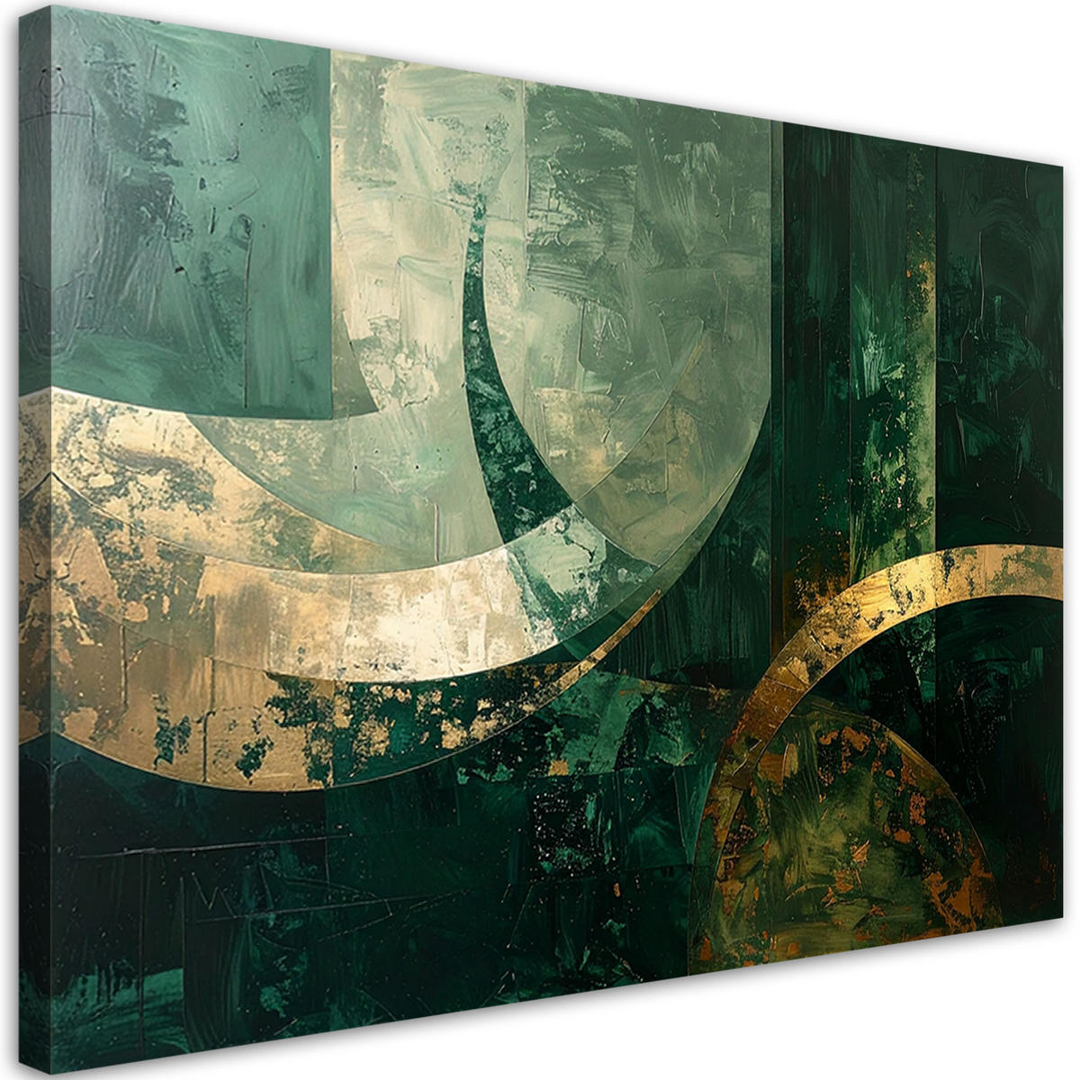 LEINWANDBILD Abstraktion 90x60cm - Grün, Textil (90/60cm) - Feeby