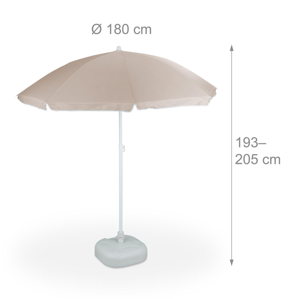 SLUNEČNÍK - béžová, kov/textil (180/180cm) - Relaxdays