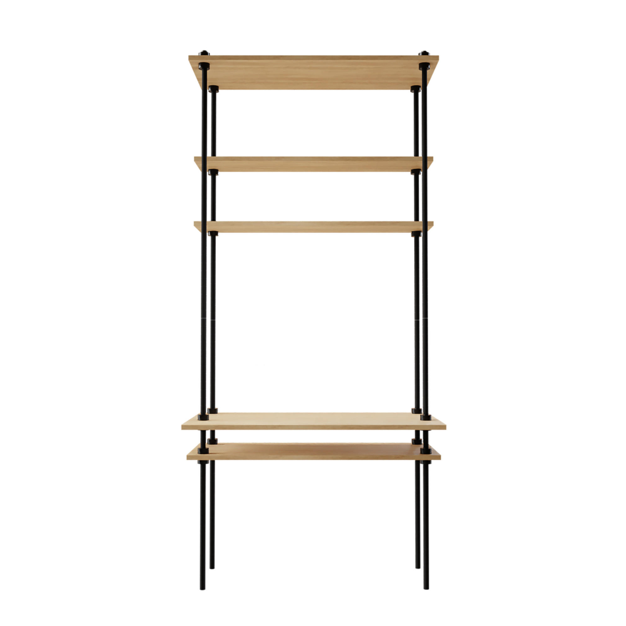 SCHREIBTISCH mit Regal 185x85x35/52,5cm - Eiche San Remo, Metall (85/185/52.5cm) - AR Shelving