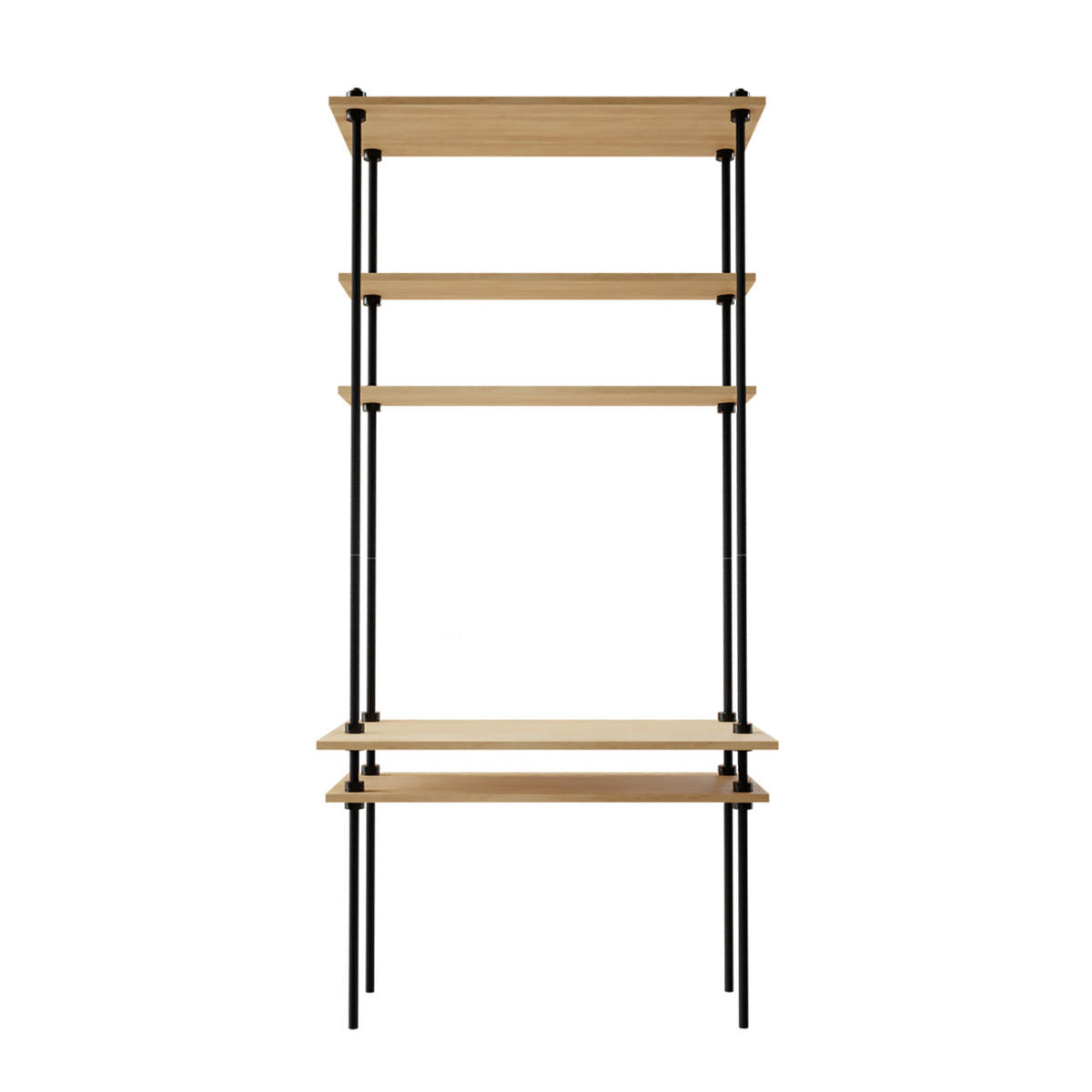 SCHREIBTISCH mit Regal 185x85x35/52,5cm - Eiche San Remo, Metall (85/185/52.5cm) - AR Shelving