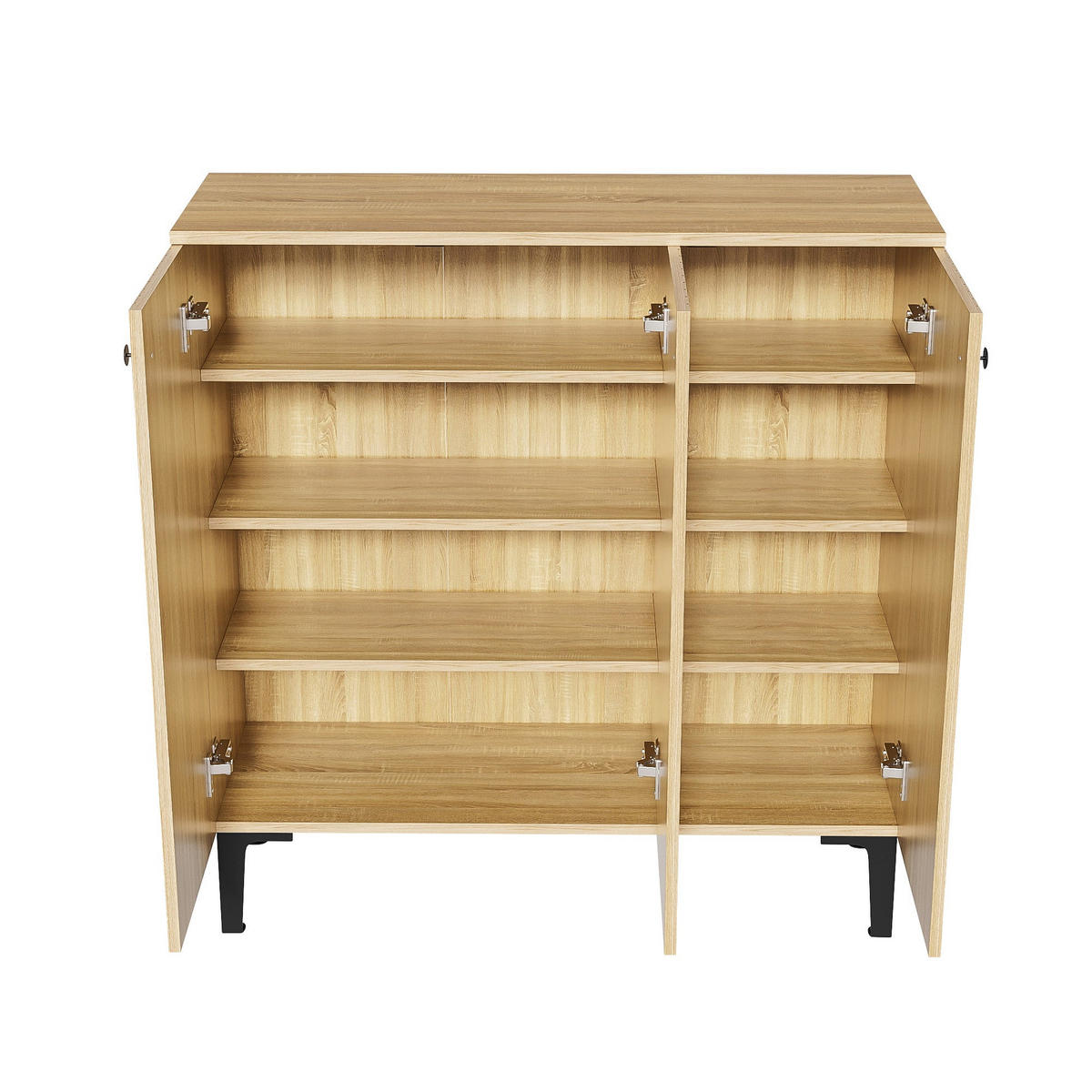 SCHUHSCHRANK in Holzoptik mit 3 Türen, Beige - Naturfarben, Holzwerkstoff (90/94/32cm) - Urban Meuble