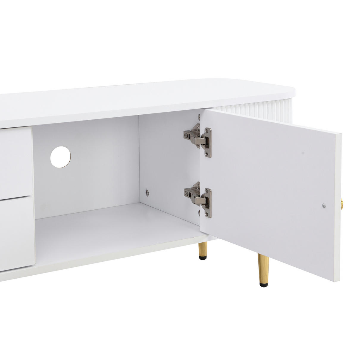 LOWBOARD 170/34/45 cm Weiß aus MDF mit 2 Schubladen und 2 Türen - Weiß, Holzwerkstoff (34/45/170cm) - OKMYHOME