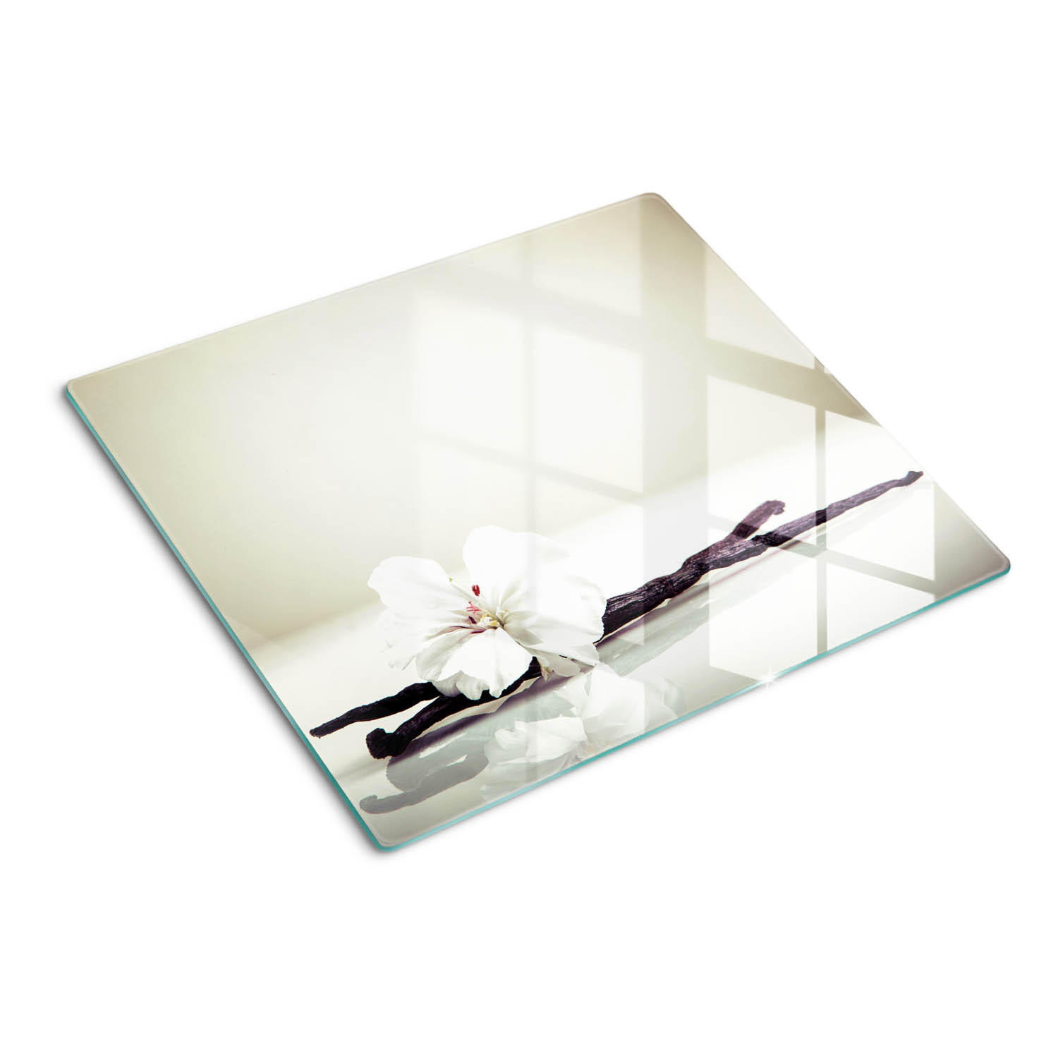 GLASPLATTE 60x52 cm Vanilleschote - Weiß, Glas (60/0.4/52cm) - TULUP