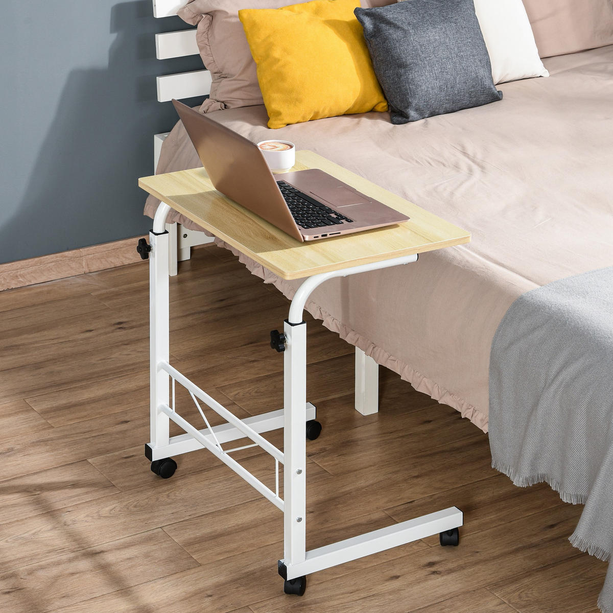 BÜROTISCH Weiß und Holz 1 Stück - Multicolor, Holzwerkstoff (120/49/60cm) - GiPP