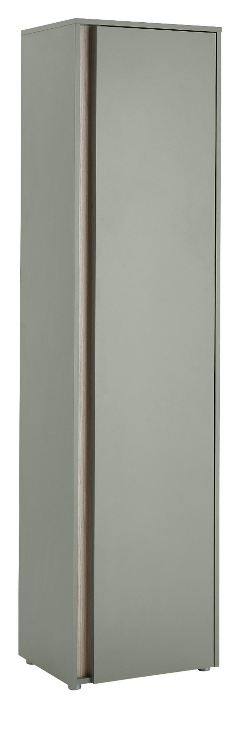 SCHUHSCHRANK in Salbei Grün und Eiche, großer Flurschrank 50 x 200 cm, variabel bis 10 Fächer - Salbeigrün/Eichefarben, Holz/Holzwerkstoff (50/200/40cm) - Furn.Design