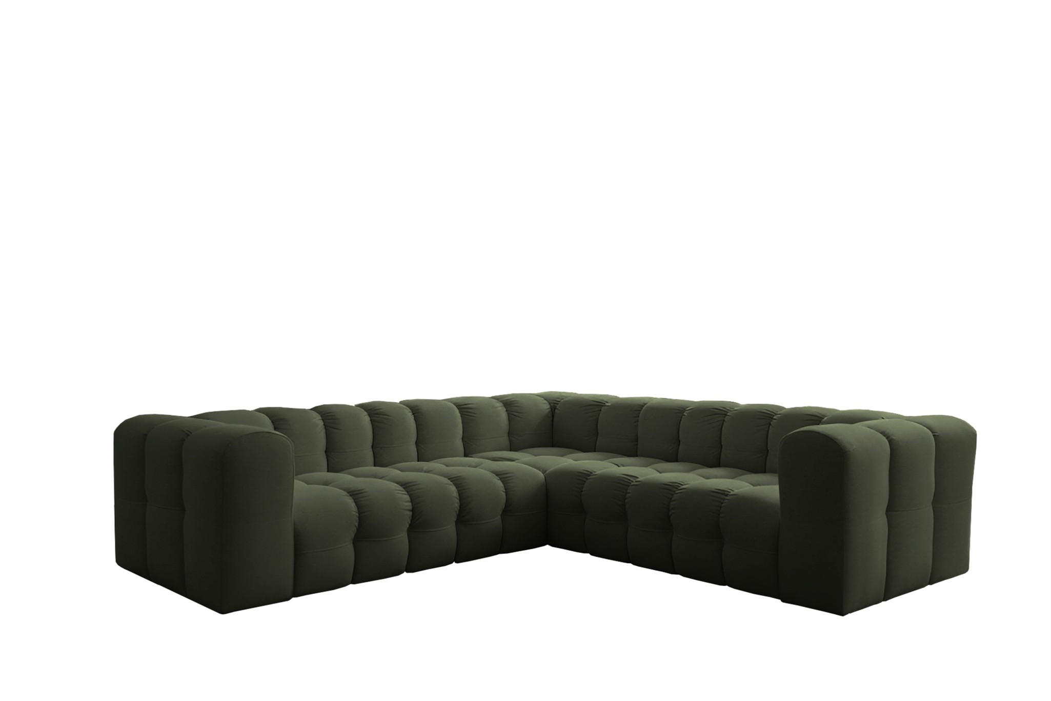 ECKSOFA Solvie Xs In Tiffani - Grün, Holzwerkstoff/Textil (270/270cm) - Fun Möbel