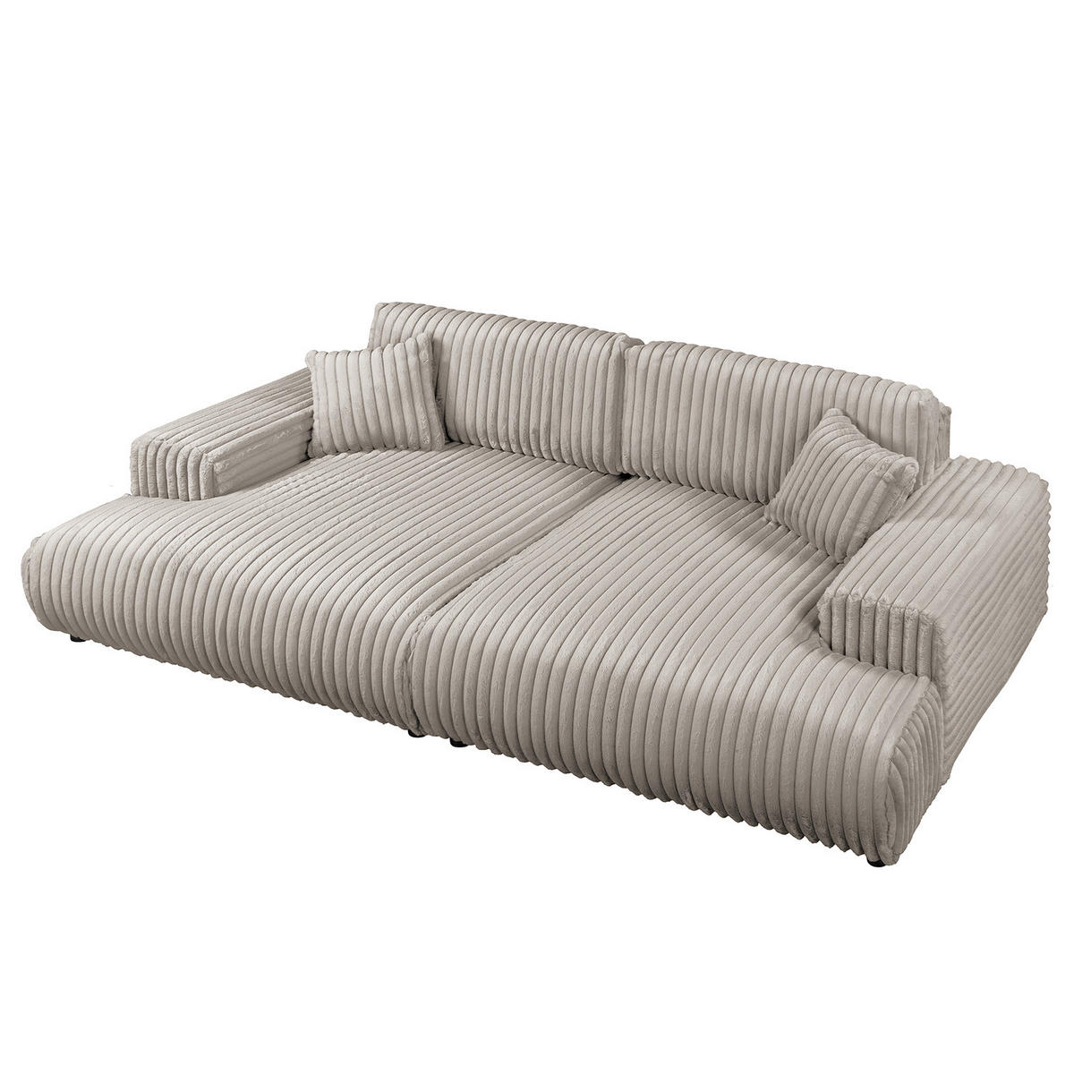 BIGSOFA - Schwarz/Grau, Kunststoff/Textil (237/79/144cm) - home24