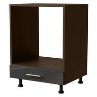 HERDUMBAUSCHRANK Essen D11K/60 Graphit Hochglanz / Lava Matt 60 / 50 / 82cm - Dunkelgrau/Graphitfarben, Holz/Holzwerkstoff (60/82/50cm) - Feldmann-Wohnen