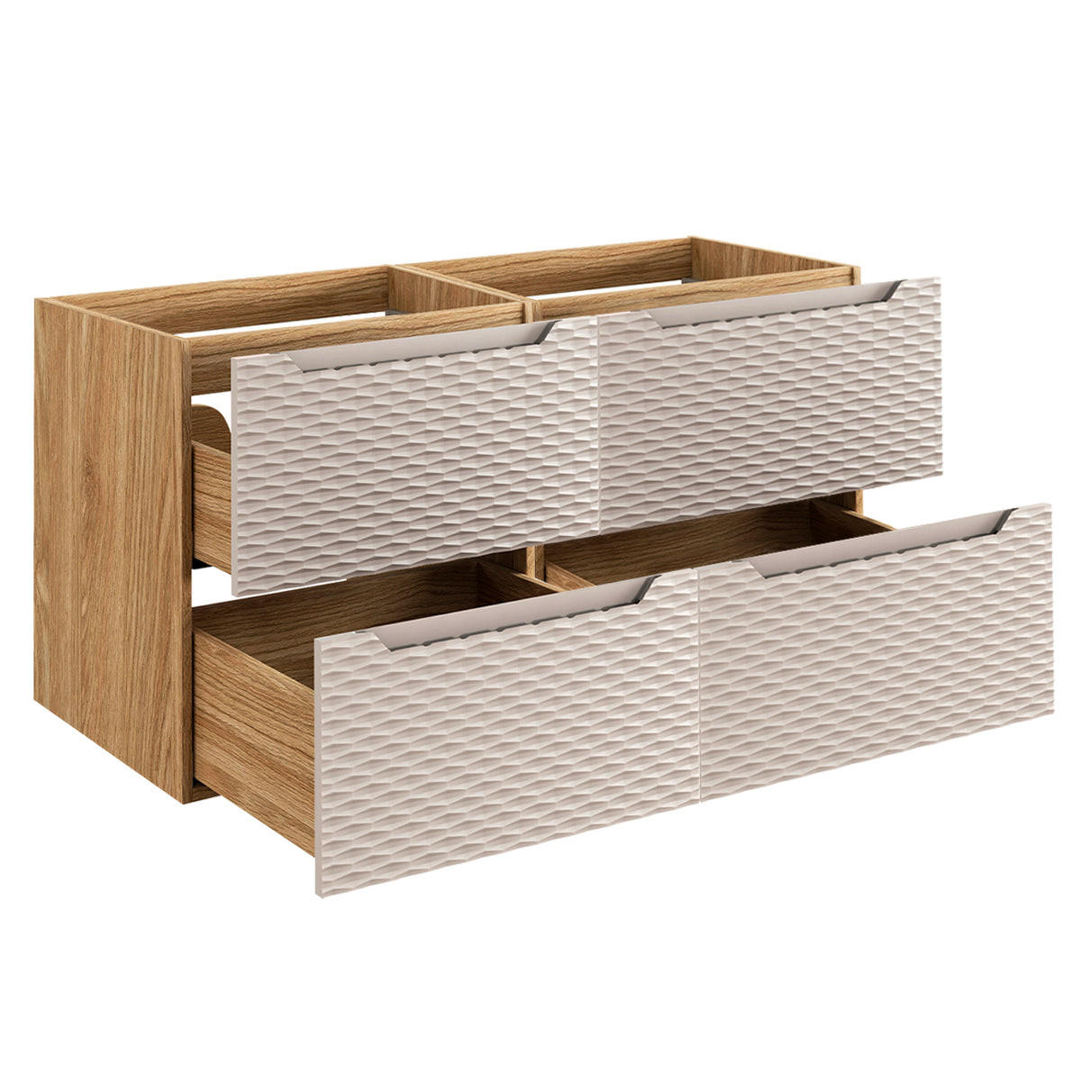 WASCHTISCHUNTERSCHRANK 120cm Elora Beige und Holz - Braun, Holzwerkstoff (120/59/46cm) - Petits-meubles