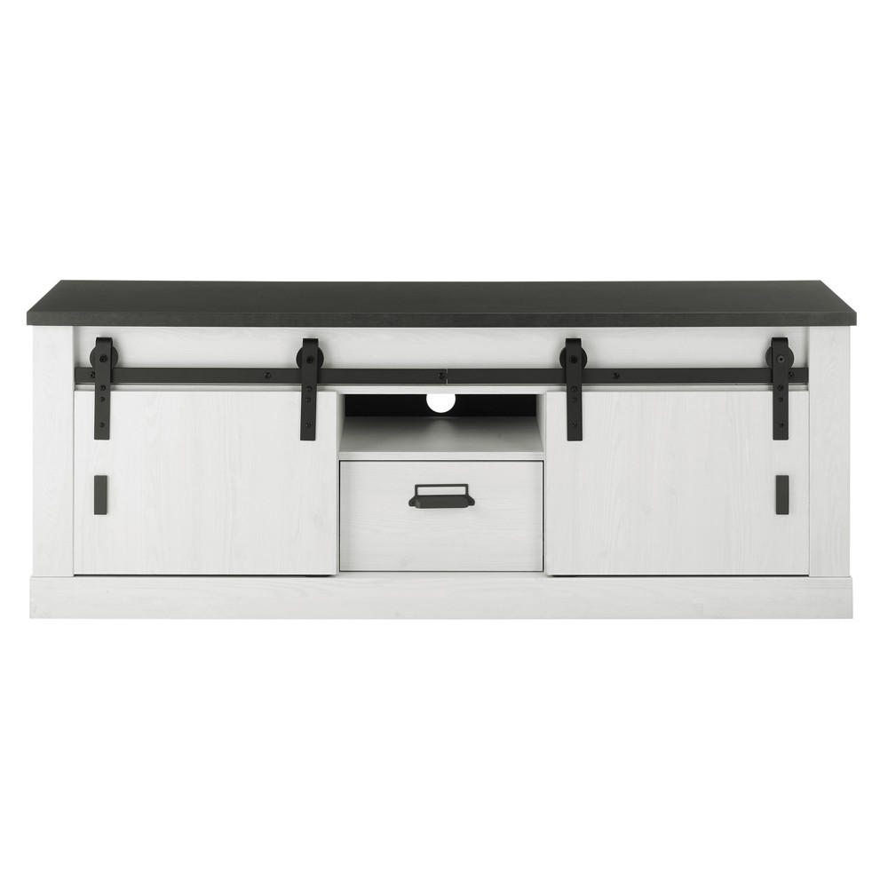 LOWBOARD Shelton-61 - Weiß, Holzwerkstoff (162/61/43cm) - Lomado