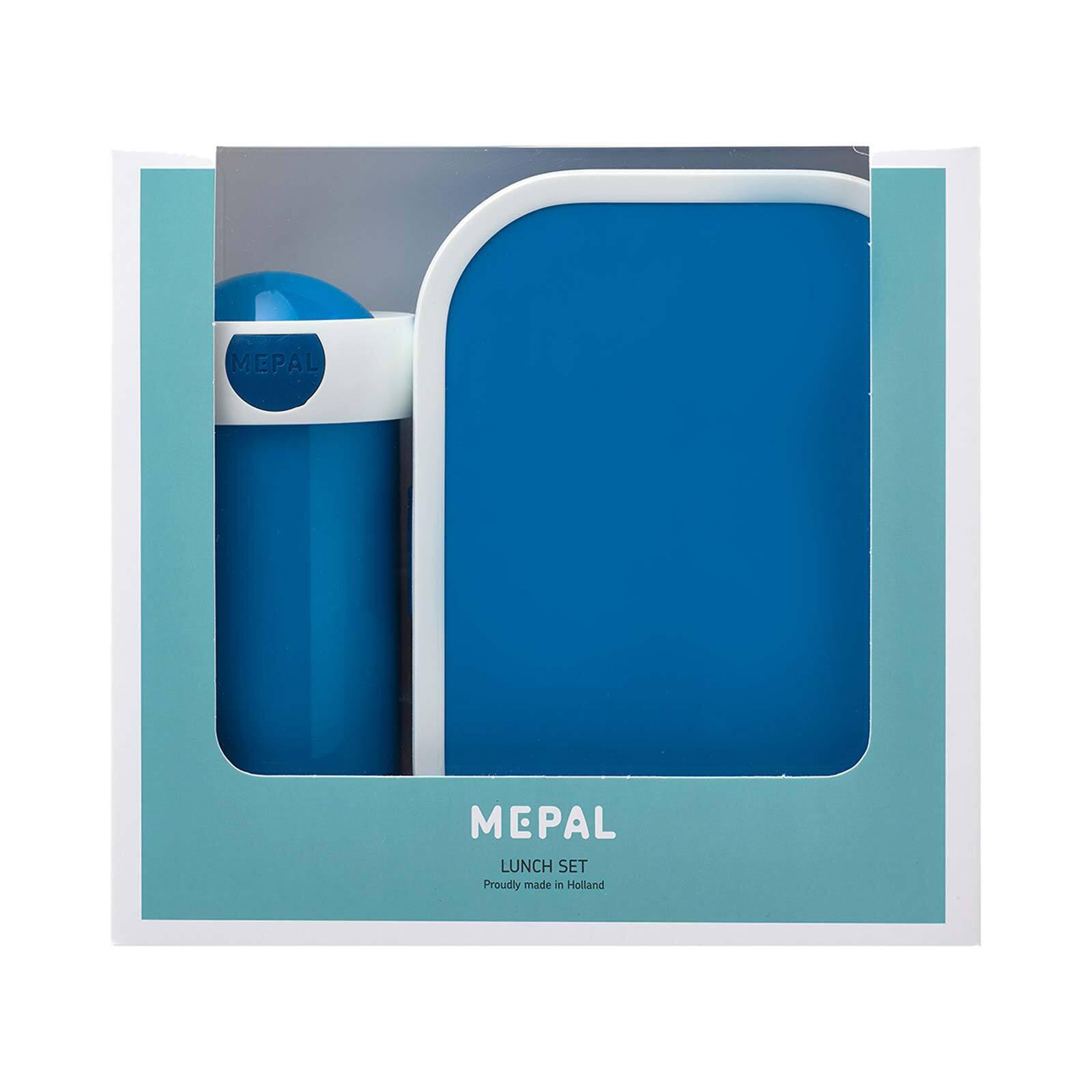 BROTDOSE + VERSCHLUSSBECHER Campus blau 300 ml + 700 ml 2er Set - Blau, Kunststoff (7.5/18.8/20.5cm) - Mepal