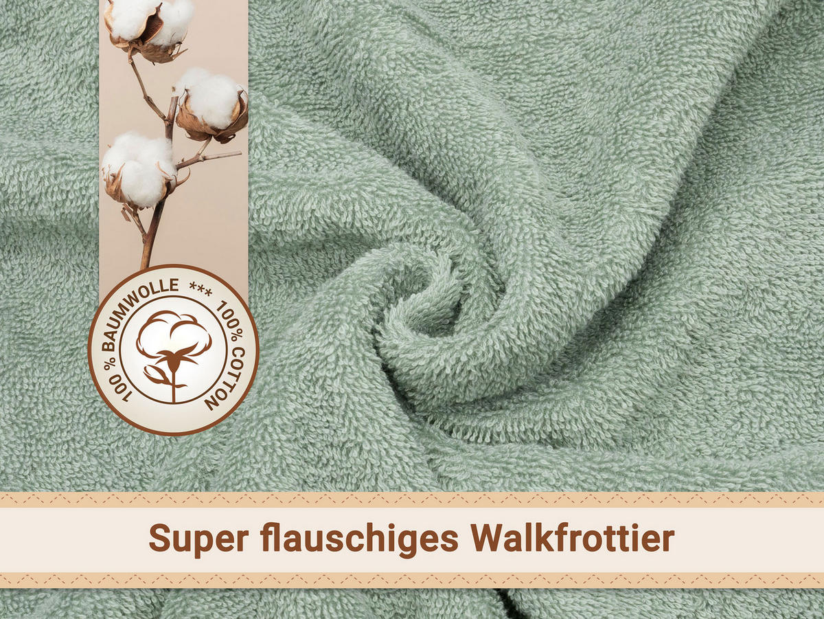 HANDTÜCHER, 100x100 cm, 100% Baumwolle, Grün - Salbeigrün, Textil (100/100cm) - Zollner