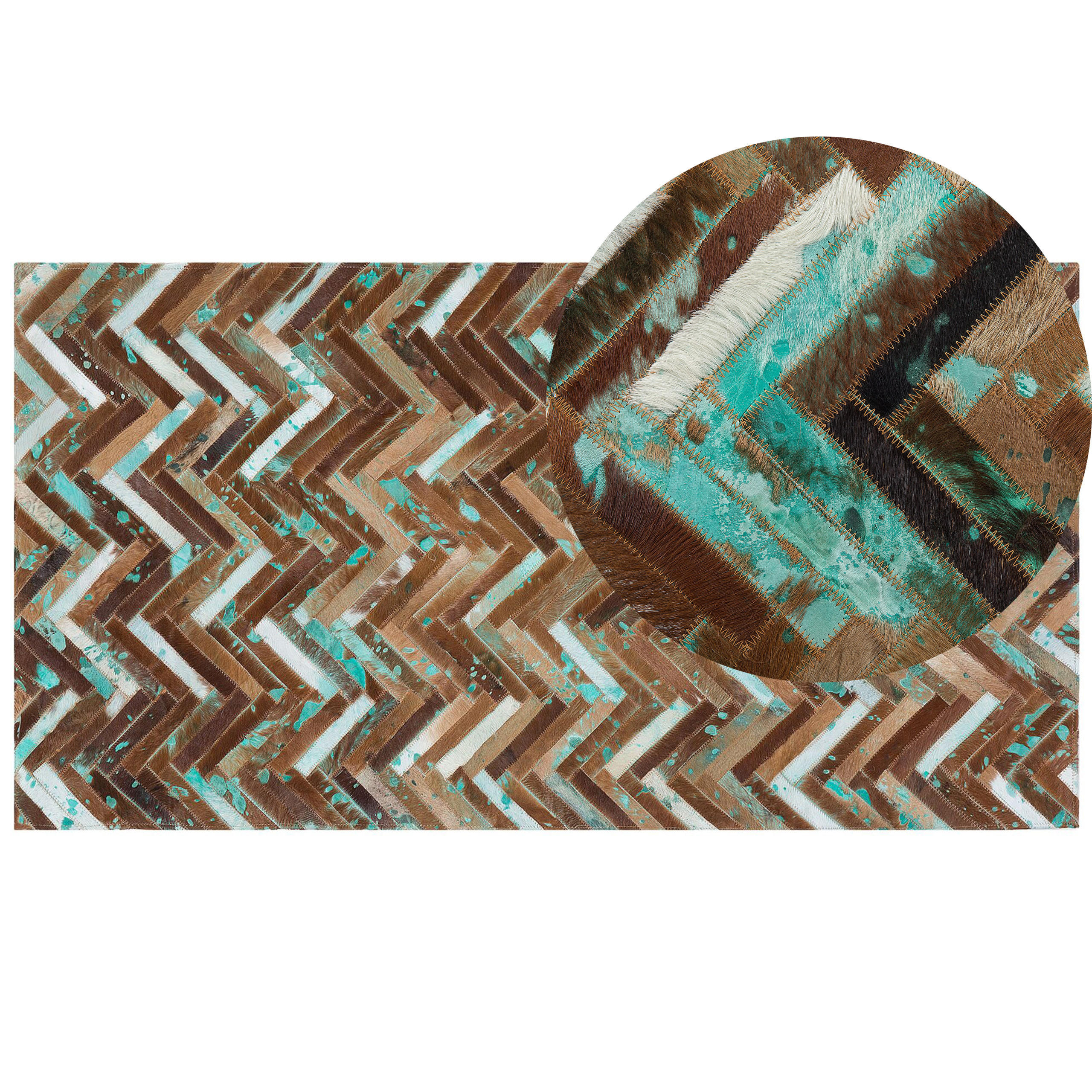 KURZFLOR-TEPPICH Amasya 150/80 cm - Braun, Fell (80/150cm) - Beliani