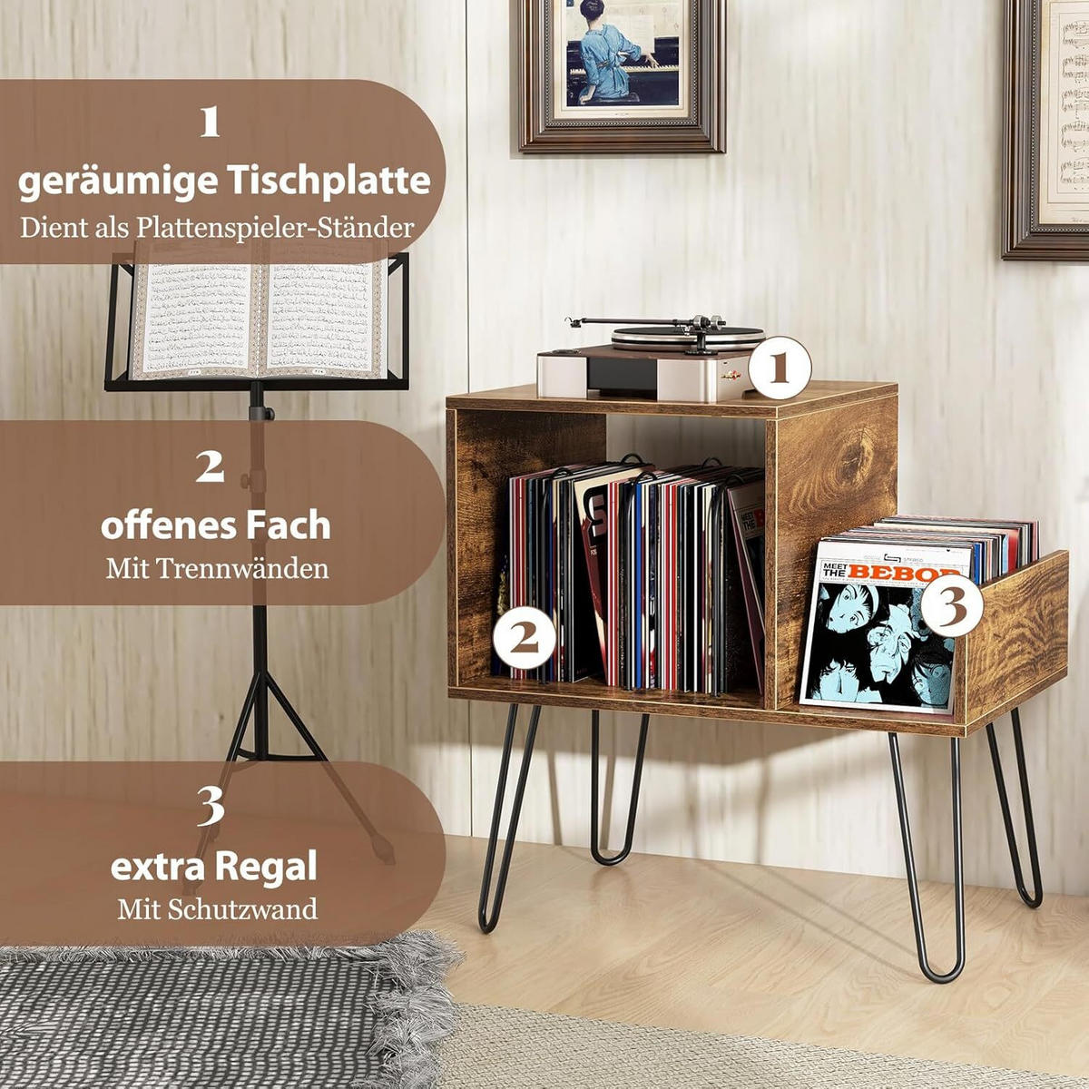 BEISTELLTISCH 67cm Braun - Braun, Holz (66/67/45cm) - COSTWAY