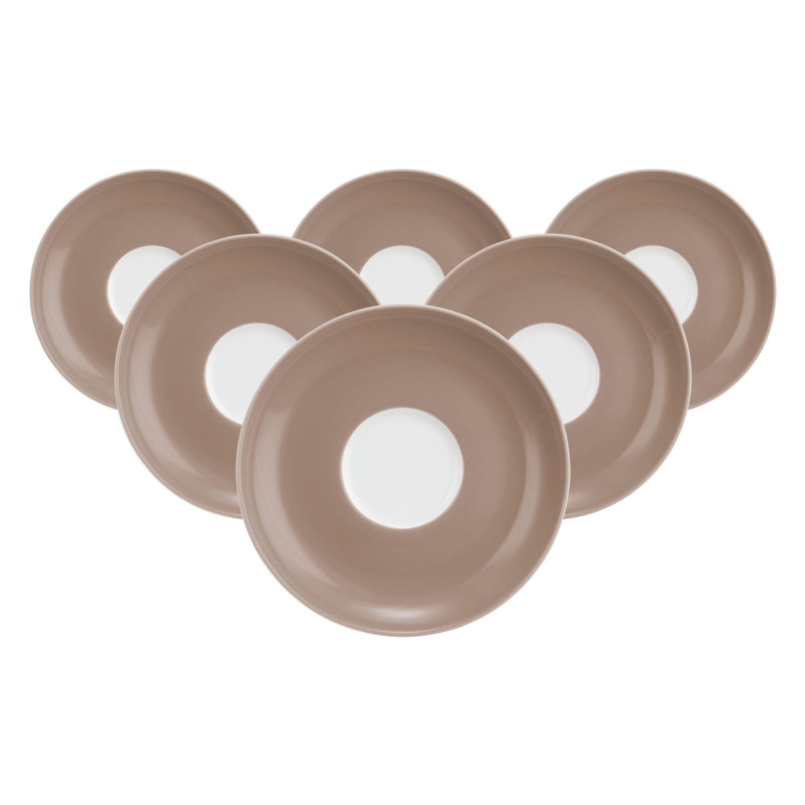 TEEUNTERTASSEN Liberty Pure Colors Cocoa Brown ø 13 cm 6er Set - Braun, Keramik (13cm) - Seltmann Weiden