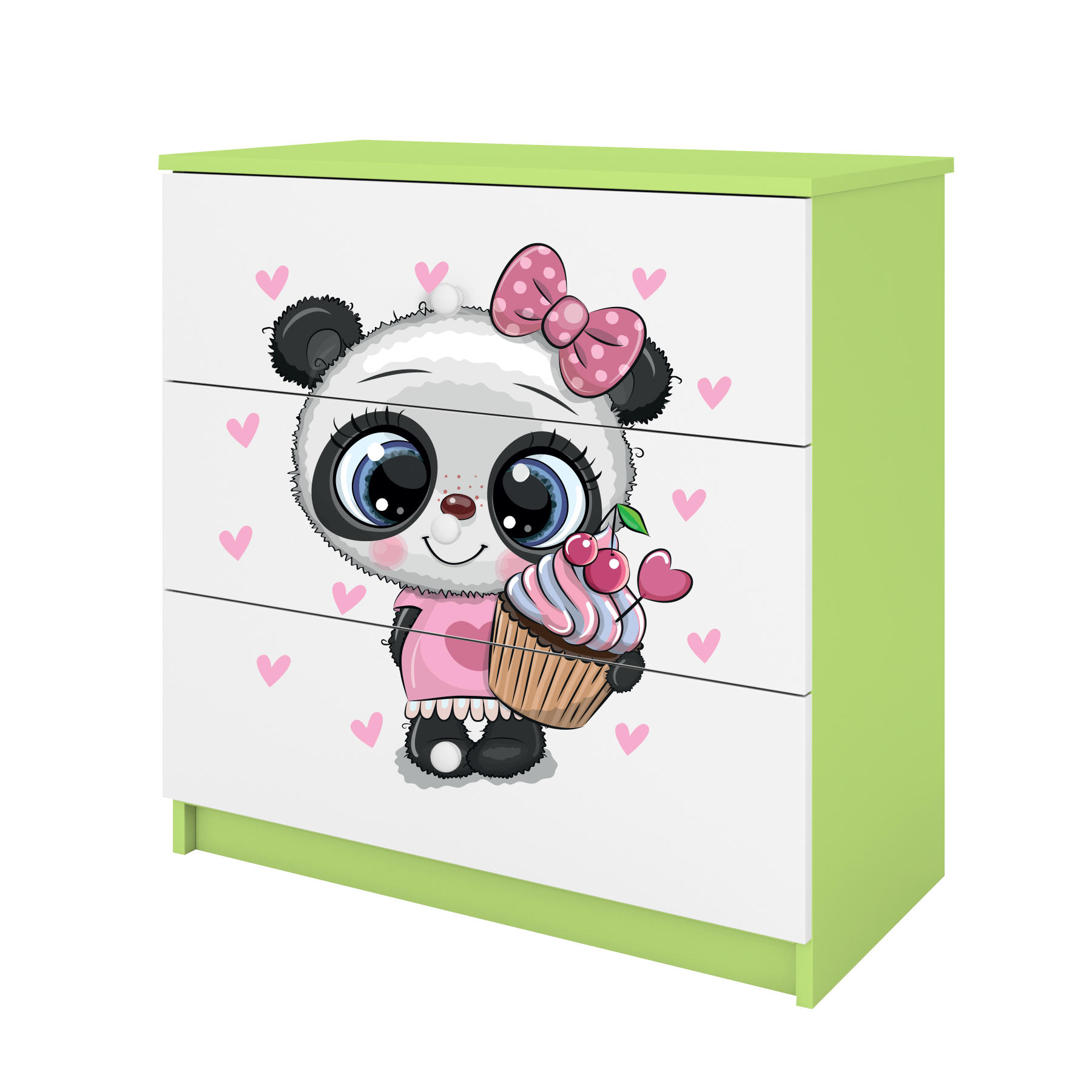 KOMMODE Babydreams Panda 81/81/41 - Grün, Holzwerkstoff (81/81/41cm) - RAUMHIRSCH FURNITURE