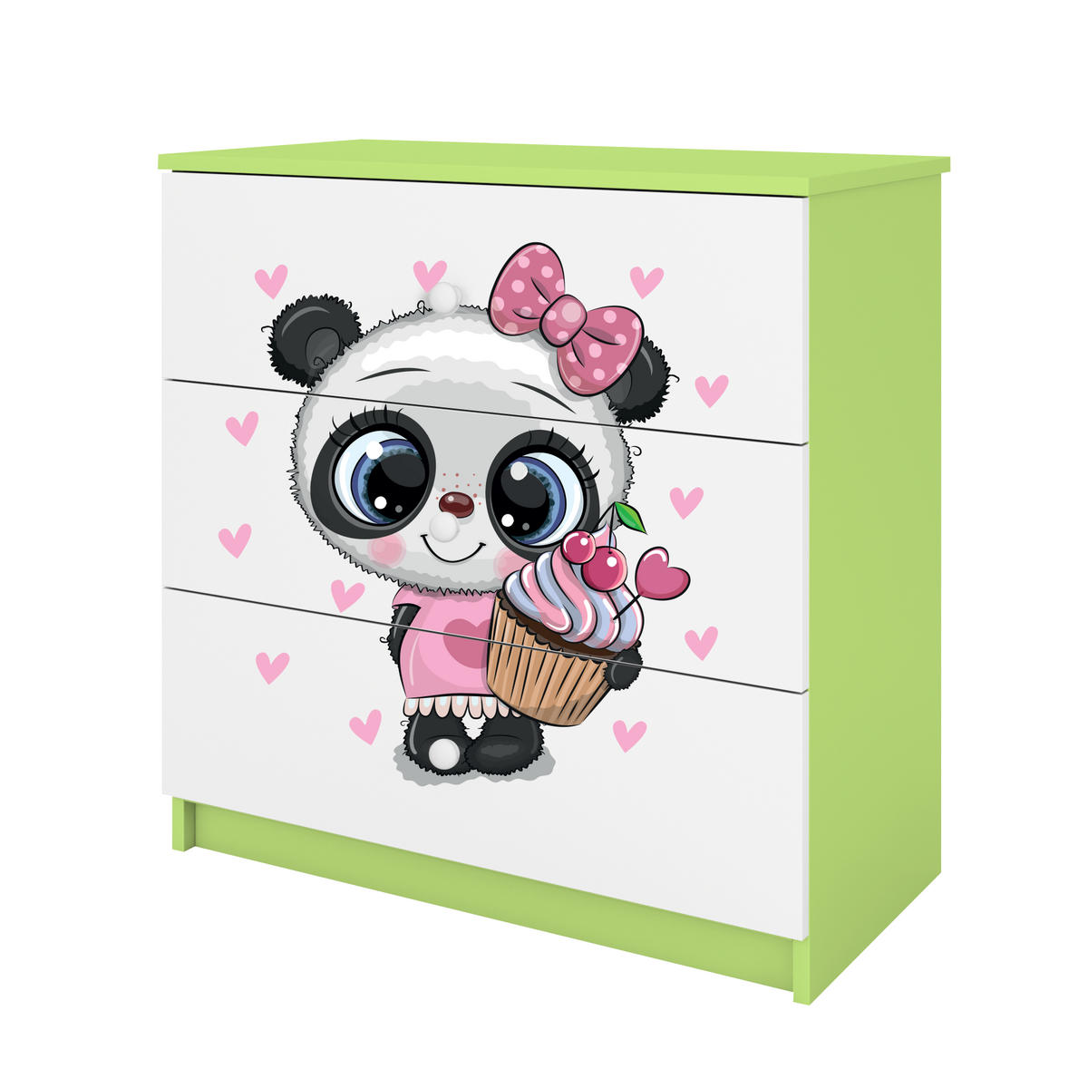 KOMMODE Babydreams Panda 81/81/41 - Grün, Holzwerkstoff (81/81/41cm) - RAUMHIRSCH FURNITURE