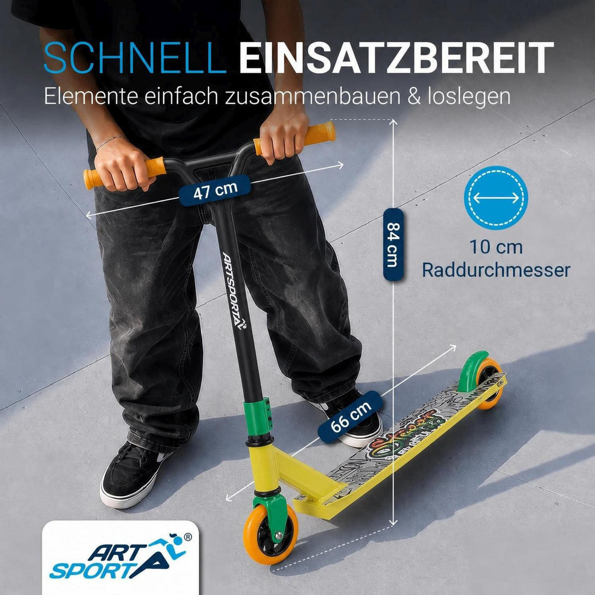 STUNTSCOOTER Street Life - Multicolor, Metall (66/47/84cm) - Artsport