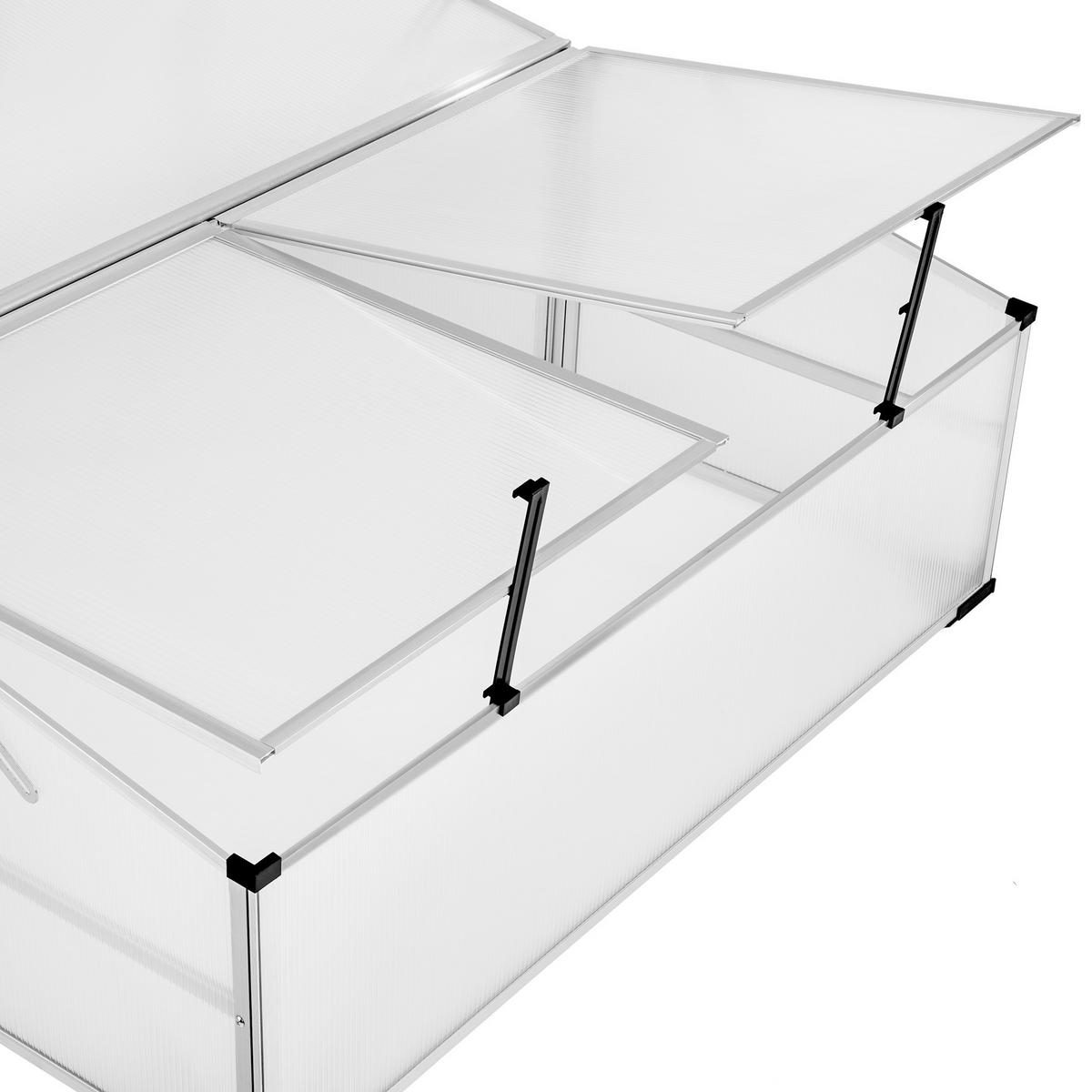 FRÜHBEET doppelt, Aufbau im Stecksystem,transparent - Transparent, Metall (102/31/102cm) - tectake