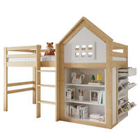 PATROVÁ postel 90/200 cm bílá/přírodní, vyrobená ze dřeva a MDF s úložným prostorem - bílá, dřevo (90/200cm) - OKWISH